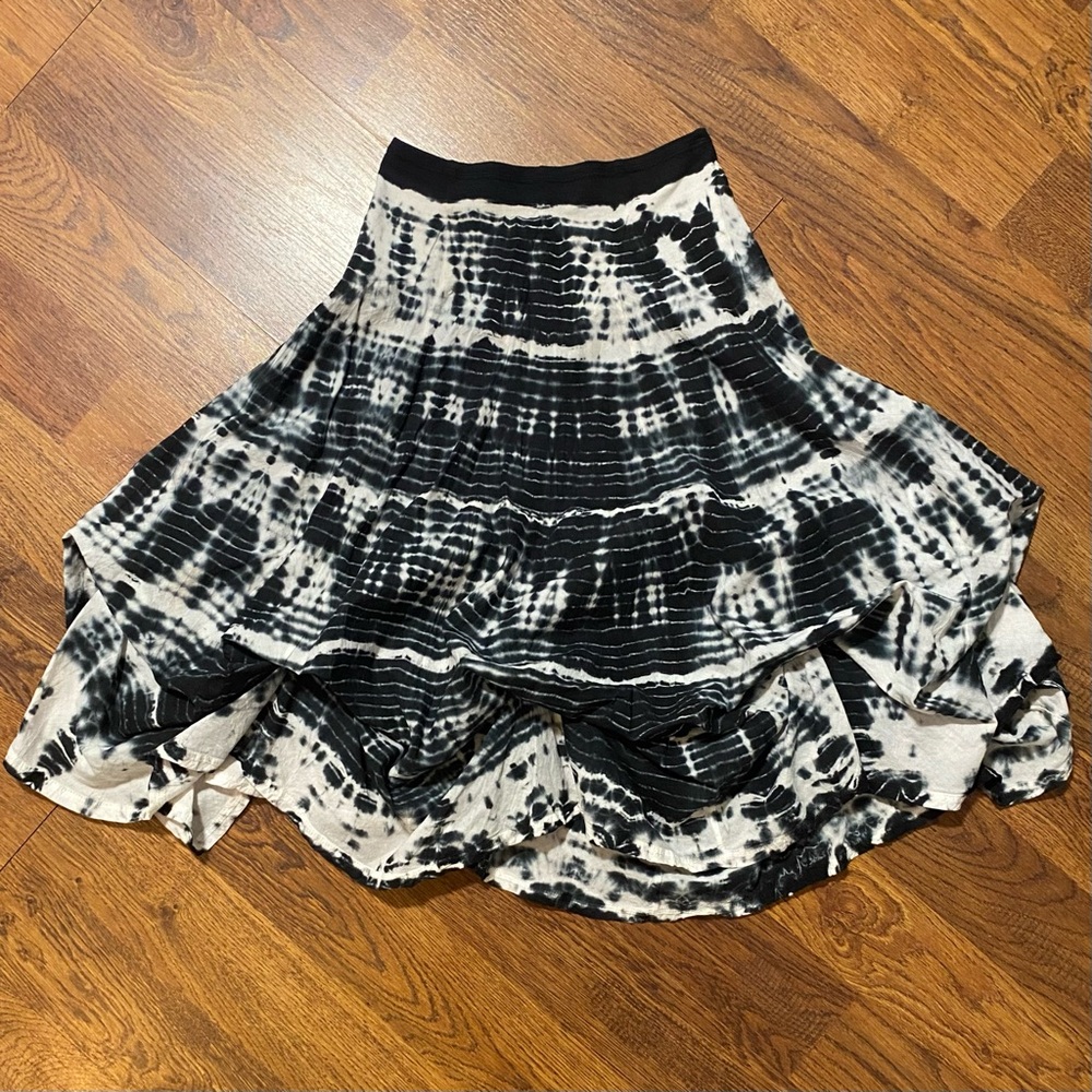 Luna Luz Tie Dye Bubble Skirt SzS Ripple Parachute Art To Wear Flounce Lagenlook - Picture 4 of 10